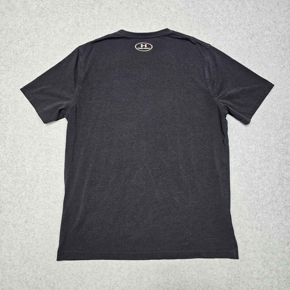 Under Armour Mens Medium UA Heatgear Loose Fit Adult Black Logo Shirt - Picture 7 of 10